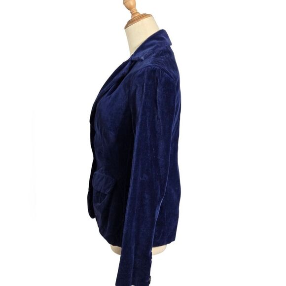 Ella Moss Blue Velvet Blazer Jacket - Picture 5 of 7